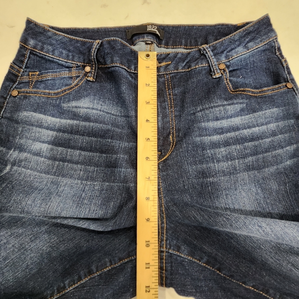 Vintage 1822 Denim Jeans Womens 14 Ankle Tapered Blue Dark Wash Stretch China - Picture 10 of 13